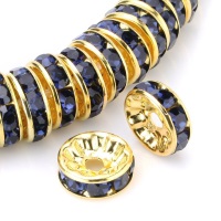 
Beadnova 100 Pcs Gold Plated Crystal Rondelle Spacer Beads 10mm (#207 Montana)
